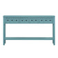 TREXM Rustic Entryway Console Table, 60-Inch Long Sofa Table with Two Drawers and Bottom Shelf, Antique Turquoise