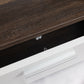 Simple modern TV stand cabinet Brown + white TV bracket