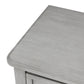 TREXM Narrow Console Desk, Thin Sofa Table with 3 Storage Drawers and Bottom Shelf, Grey Washed Finish