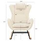 Rocking Chair - with rubber leg and cashmere fabric suitable for living room and bedroom