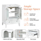 Bathroom Vanity with Sink, Bathroom Vanity Cabinet with One Drawer and Doors, Adjustable Shelf, Solid Wood and MDF, White