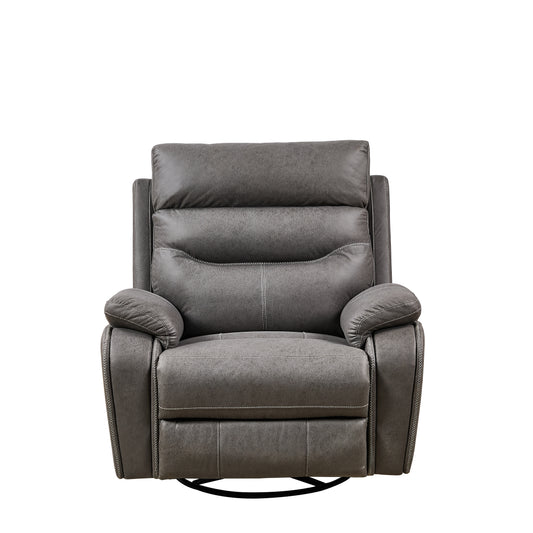 Liyasi Dual OKIN Motor Rocking and 240-Degree Swivel Recliner Chair with Infinite Position Headrest Grey