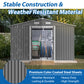 10X8 FT outdoor tool storage shed with metal foundation and lockable door, all-weather metal shed, gray