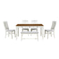 TOPMAX Mid-Century 6-Piece Wood Dining Table Set with Drawer, Upholstered Chairs, and Bench, Butter Milk Finish