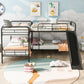 Twin Size L-Shaped Bunk Bed with Slide and Ladder  Black