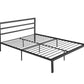 Queen Size Metal Bed Frame with Headboard Charcoal Grey