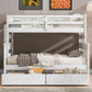 Wood Twin over Full Bunk Bed with 2 Drawers  White