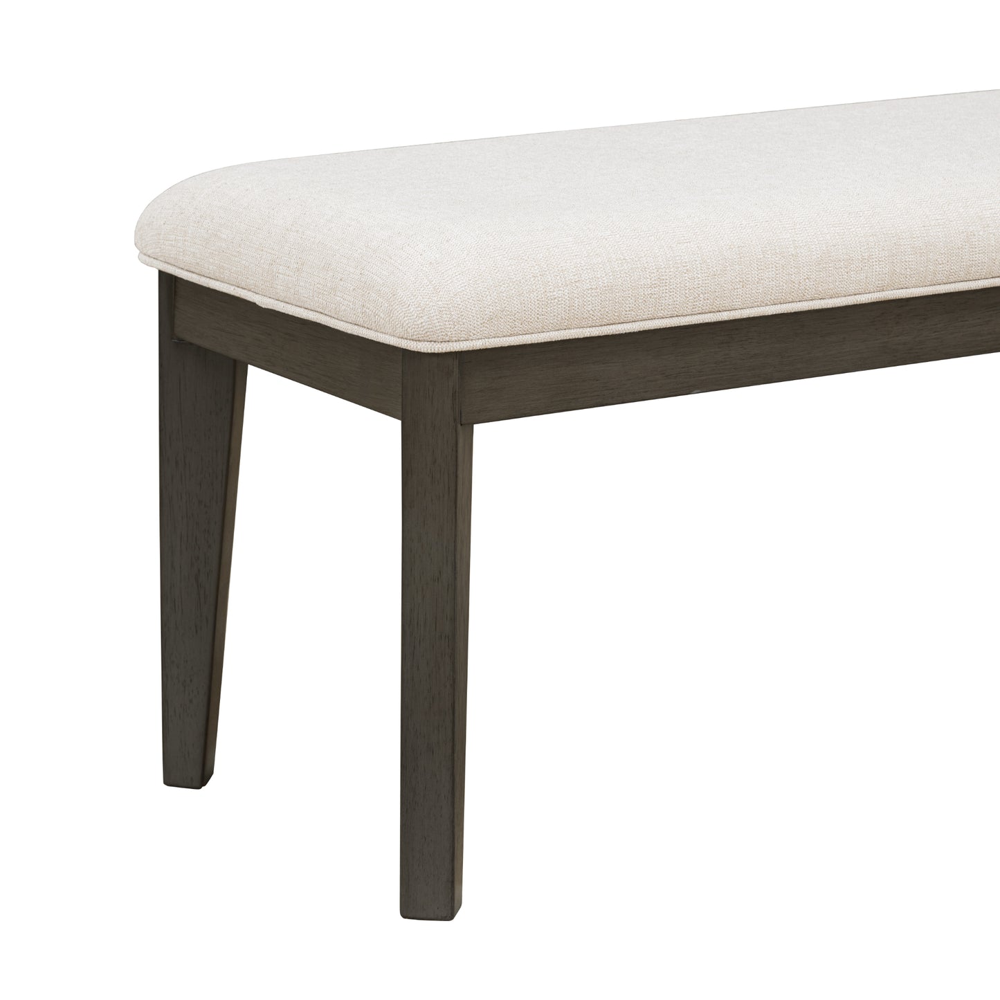 Juego de mesa de comedor TOPMAX de 6 piezas con sillas y banco tapizados, patas cónicas estilo rústico, gris oscuro y beige