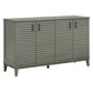 TREXM Side Panel Buffet with 4 Doors, Large Storage Cabinet with Adjustable Shelves and Metal Handles, Antique Gray