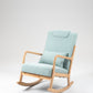 Rocking Chair Upholstered Fabric Rocking Armchair Indoor with High Backrest Glider Chairs and Lumbar Pillow for Living Room