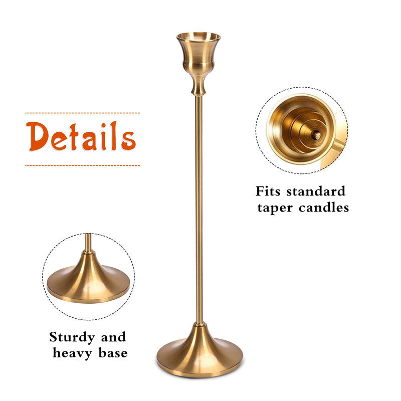 Brass Candle Holder Sample House Wedding Props Scandinavian Style Romantic Candlelight Dinner Creative Desktop Ornaments