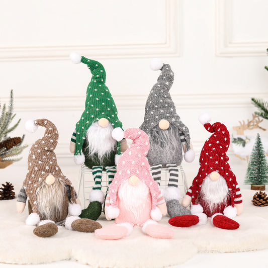 Long-Leg Forest Gnome – Handcrafted Knit Doll