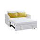 Twins Sofa Bed in Cream White Fabric, Convertible Design for Comfortable Seating and Sleeping