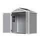 6' x 4.4' Resin Weather Resistant Outdoor Storage Shed with Floor for Garden,Backyard,Pool Tool, Light Grey