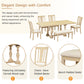 Traditional 6-Piece Trestle Extendable Dining Table Set with Removable Leaf, Padded Chairs, and Bench, Natural Finish