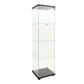 4 LED light glass display cabinets with door shelves, floor standing antique bookshelf