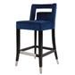 Suede Velvet Barstool with nailheads Living Room Chair 2 pcs Set - 26 inch Seater height