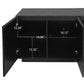 LED Carved Line 3-Door Storage Cabinet, Sideboard Buffet with Adjustable Shelves for Living Rooms