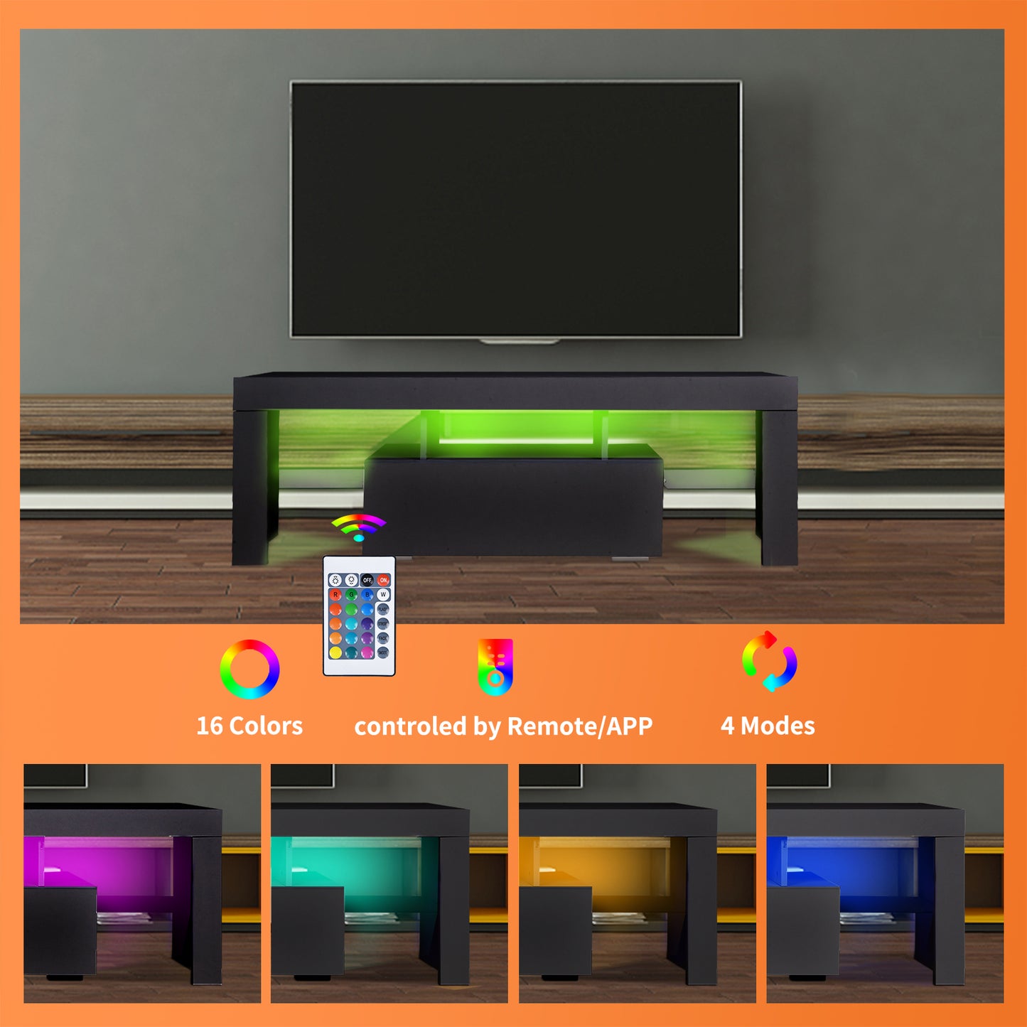 TV stand with Storage 43 inch LED Modern TV Media Console Entertainment Center with Drawer TV cabinet