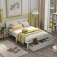 Full Size Platform Bed with Under-bed Drawers White