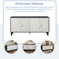 Vintage White Large Faceted Carved Sideboard with Black Frames, Perfect for TV Stands and Accent Cabinets