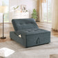 Four in one sofa bed, chair bed, multifunctional folding Ottoman bed with storage bag and USB port, dark blue