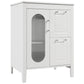 Bathroom Vanity with Sink, Bathroom Vanity Cabinet with Two Drawers and Door, Adjustable Shelf, Solid Wood and MDF, White