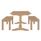 TREXM 3-Piece Retro Dining Table Set with Rectangular Stand Table and 2 Wooden Stools, Natural Wood Finish