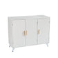 Sideboard Buffet Cabinet with Wavy Texture, White Accent Design for Modern Kitchens and Living Rooms