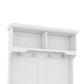 Hall Tree with Storage Shoe Bench, 4-in-1 Design with Coat Racks and 4 Hooks, White Finish