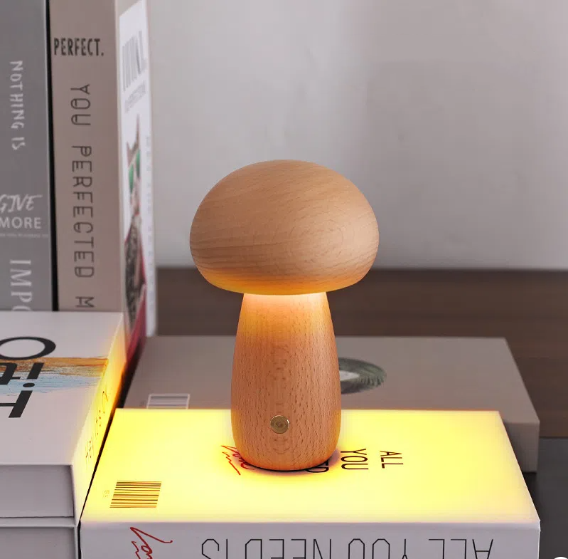 Lámpara de hongo, luz nocturna LED de carga, lámpara de escritorio creativa, interruptor táctil minimalista para dormitorio, luz ambiental, regalo