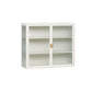 Glass Doors Modern Two-door Wall Cabinet with Featuring Three-tier White