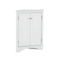 White Triangle Bathroom Storage Cabinet with Adjustable Shelves, Freestanding Floor Cabinet for Home Kitchen