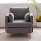 Modern Fabric Decorative Chair Armchair Upholstered Reading Chair Single Sofa Casual Club Chair