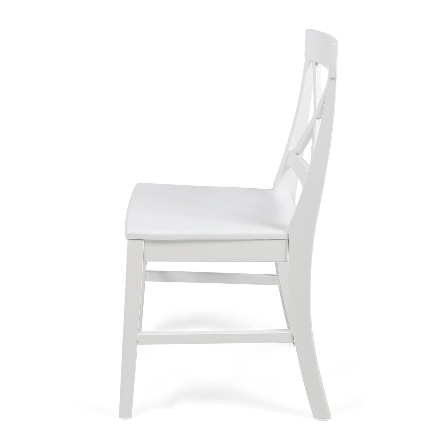 Roshan Farmhouse Acacia Wood Dining Chairs, Set of 2 in White