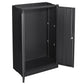 Metal storage cabinet with locked door and adjustable shelf foldable storage cabinet black