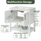 30-Inch White Bathroom Vanity with Ceramic Sink and Versatile Storage - Ideal for Small Bathrooms