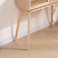 Side table with two real rattan drawers, solid wood table legs can be used in the dining room living room,bedroom