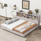 Full Size Daybed Frame with Storage Bookcases White Oak