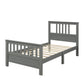 Wood Platform Bed with Headboard and Footboard Twin (Gray)