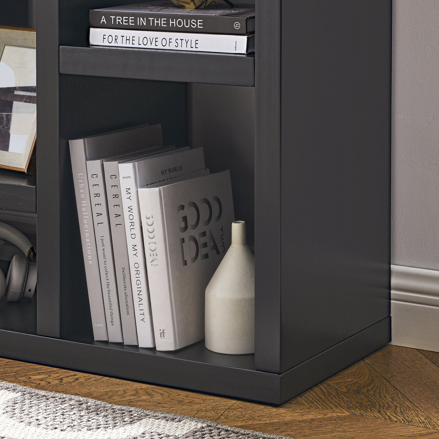 Open Wooden Open Shelf Bookcase Freestanding Display Storage Cabinet with 7 Cube Storage Spaces