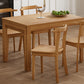 TOPMAX 65" 5-Piece Dining Set with Wheels, Expandable Table, and 4 Small Chairs, Natural Finish