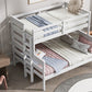 Wood Twin over Full Bunk Bed with Ladder White