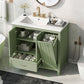 36" Bathroom Vanity with Sink, Double Door Cabinet, Large Drawer, and Flip Drawer, Green Finish