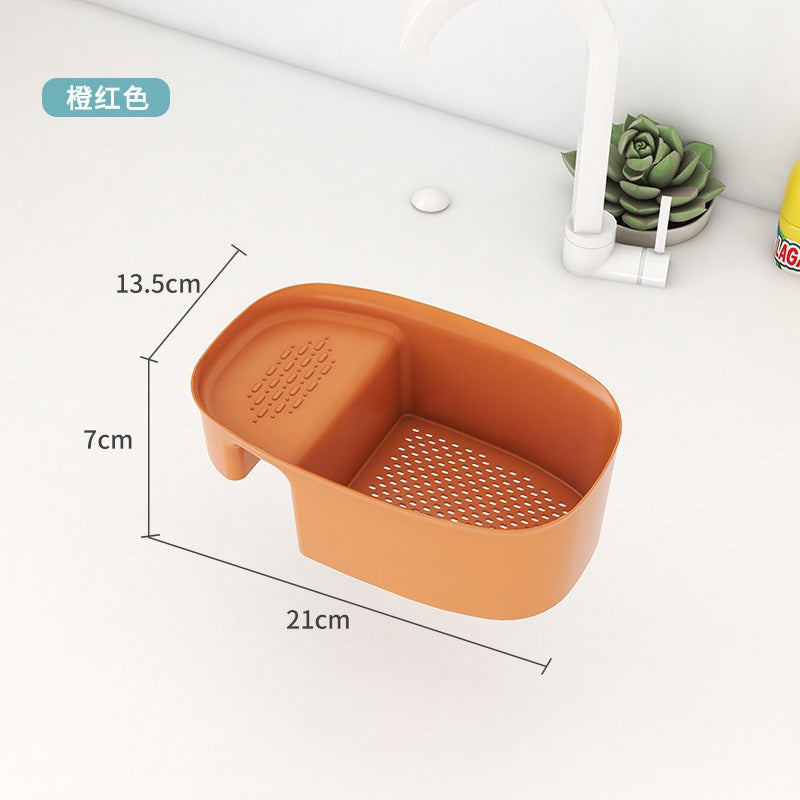 Creative kitchen saddle drain basket sink kitchen waste drain basket sink vegetable drain rack storage rack