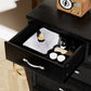 Modern 3-Drawer Bedroom Chest of Drawers, 7-Drawer Dresser with Metal Pulls, Black Finish