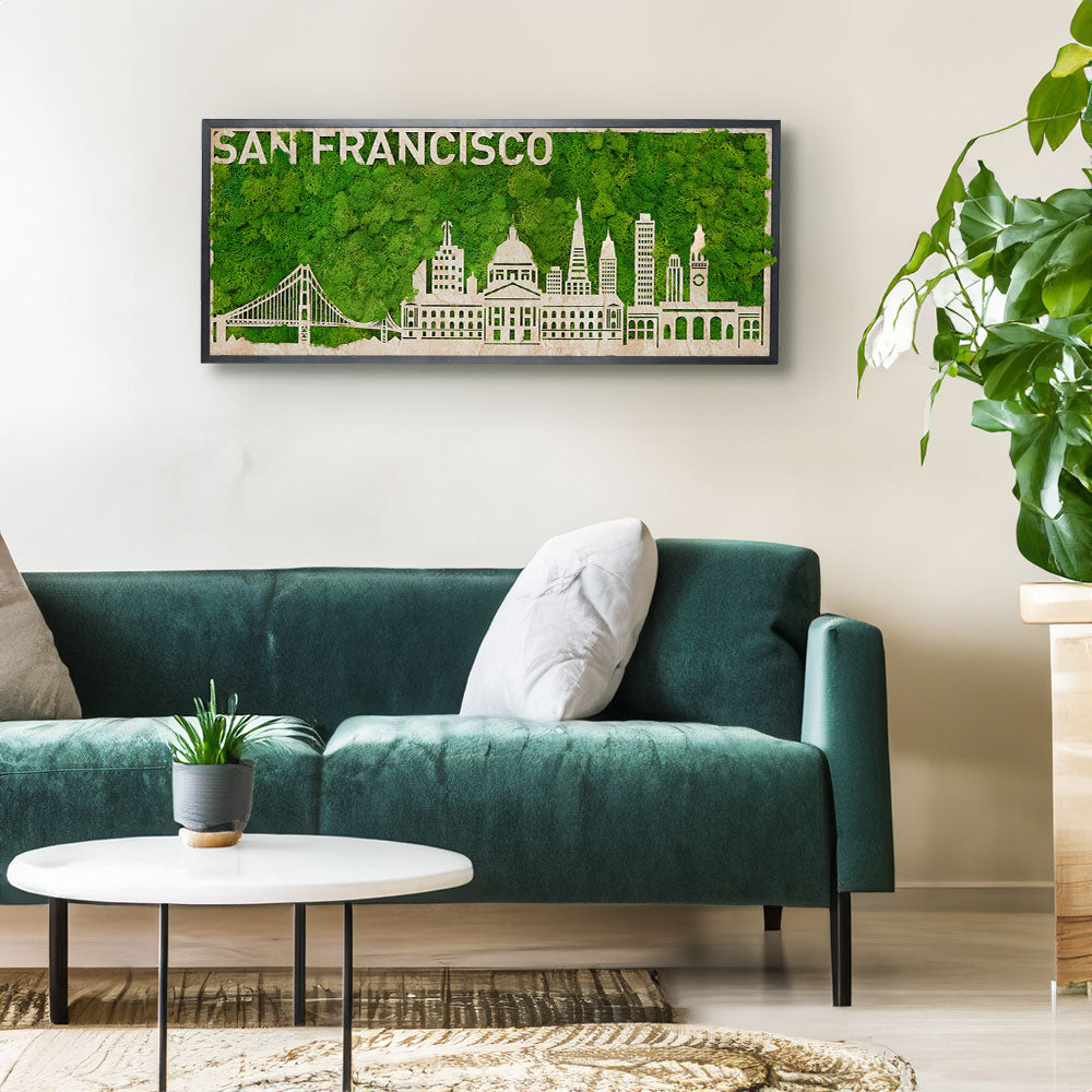 San Francisco Moss City Silhouette Metal Wall Art