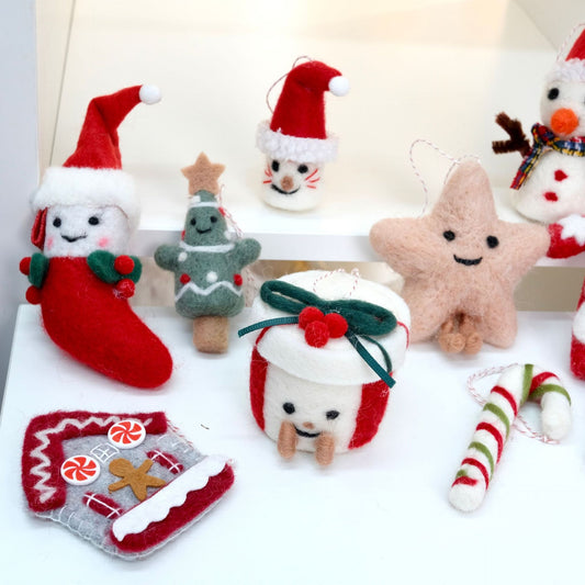 Felt Snowman and Star Ornament Set – Children’s Collection