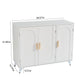 Sideboard Buffet Cabinet with 3 Doors and Removable Shelves, Ivory White Finish for Living and Dining Rooms