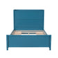 Full Size Platform Bed with Drawers and Storage Shelves, Blue